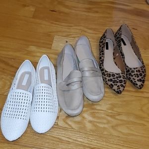 3 pair of flats
